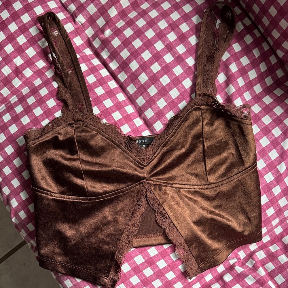 Forever 21 Chocolate Satin Lace Bralette